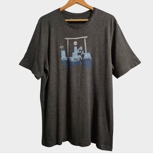 Travis Mathew Race You Golf Cart T-Shirt Men's Large Gray S-Sleeve Cotton Casual